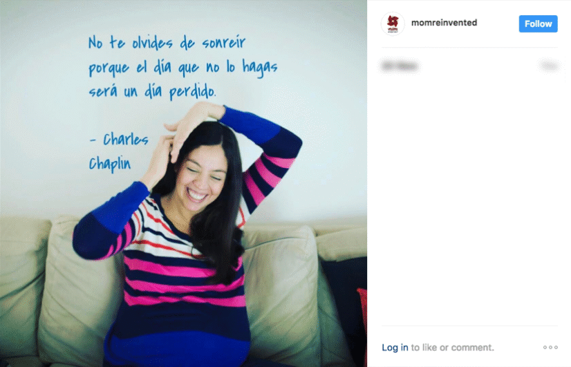 Young pregnant woman laughing and having a good time with herself.